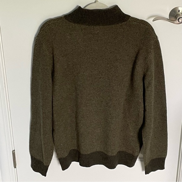 J. Crew Rugged Merino 1/4 Zip Black Gray Knit Pullover Sweater 47042 - Picture 6 of 15